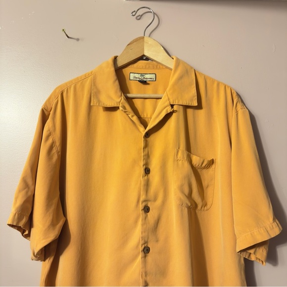 Tommy Bahama 100% Silk Shortsleeve Buttonup Shirt Orange Men Size XL - Picture 2 of 9